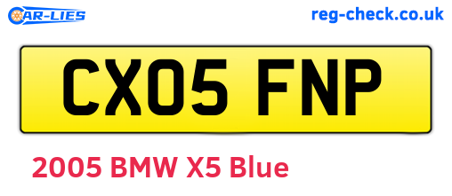 CX05FNP are the vehicle registration plates.