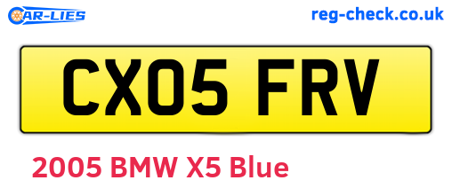 CX05FRV are the vehicle registration plates.