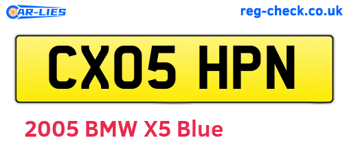 CX05HPN are the vehicle registration plates.