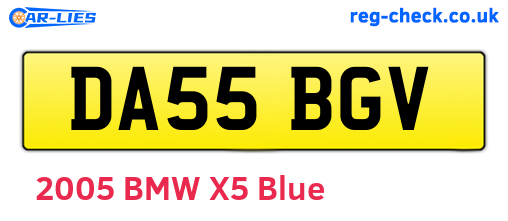 DA55BGV are the vehicle registration plates.
