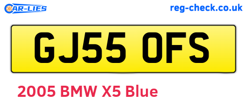 GJ55OFS are the vehicle registration plates.