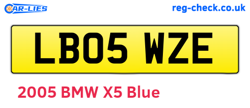 LB05WZE are the vehicle registration plates.