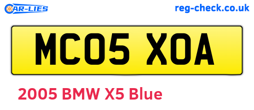 MC05XOA are the vehicle registration plates.