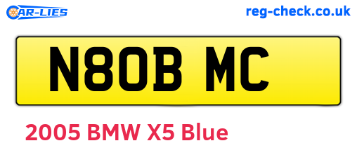 N80BMC are the vehicle registration plates.