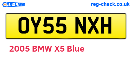 OY55NXH are the vehicle registration plates.