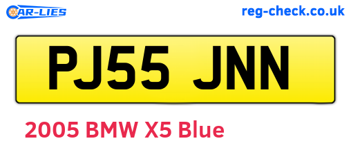 PJ55JNN are the vehicle registration plates.