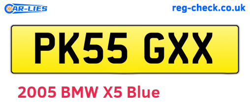 PK55GXX are the vehicle registration plates.