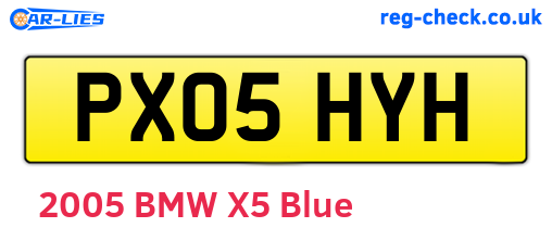 PX05HYH are the vehicle registration plates.
