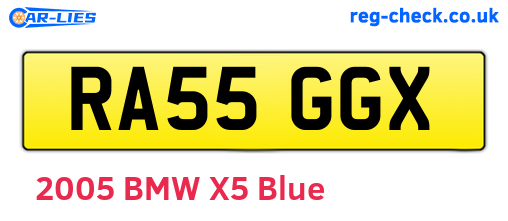 RA55GGX are the vehicle registration plates.