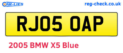 RJ05OAP are the vehicle registration plates.