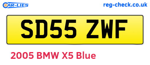 SD55ZWF are the vehicle registration plates.