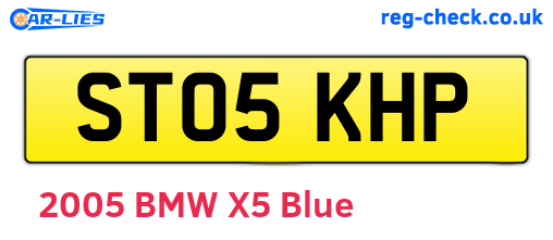 ST05KHP are the vehicle registration plates.