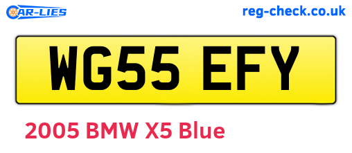 WG55EFY are the vehicle registration plates.
