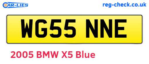 WG55NNE are the vehicle registration plates.