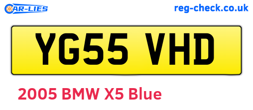 YG55VHD are the vehicle registration plates.