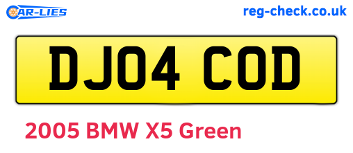 DJ04COD are the vehicle registration plates.