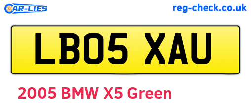 LB05XAU are the vehicle registration plates.
