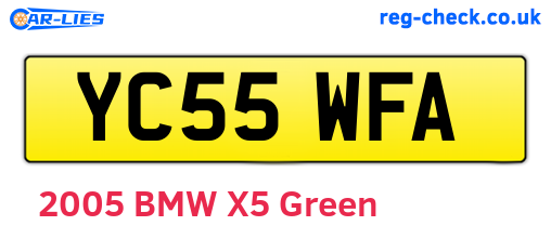 YC55WFA are the vehicle registration plates.