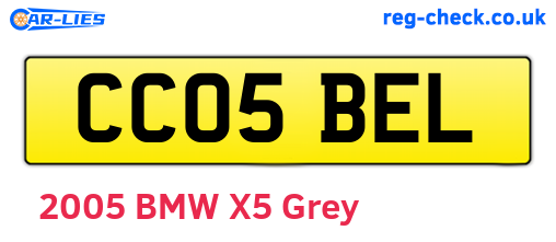 CC05BEL are the vehicle registration plates.