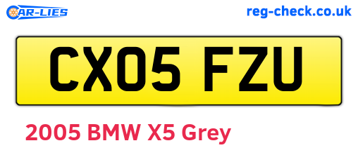 CX05FZU are the vehicle registration plates.