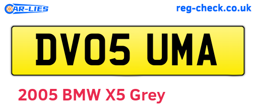DV05UMA are the vehicle registration plates.
