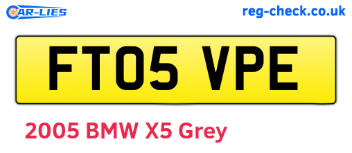 FT05VPE are the vehicle registration plates.