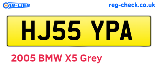 HJ55YPA are the vehicle registration plates.