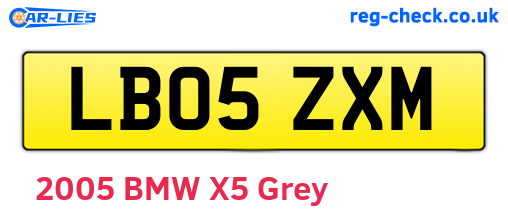 LB05ZXM are the vehicle registration plates.