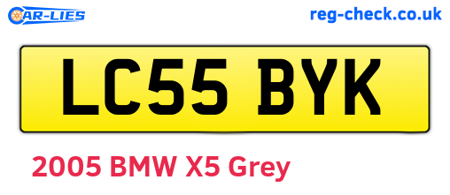 LC55BYK are the vehicle registration plates.