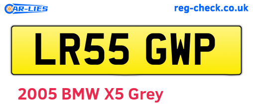 LR55GWP are the vehicle registration plates.