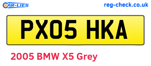 PX05HKA are the vehicle registration plates.
