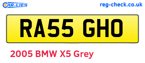 RA55GHO are the vehicle registration plates.