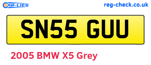 SN55GUU are the vehicle registration plates.