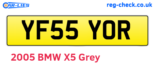 YF55YOR are the vehicle registration plates.