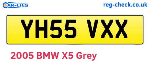 YH55VXX are the vehicle registration plates.