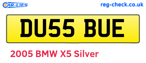 DU55BUE are the vehicle registration plates.