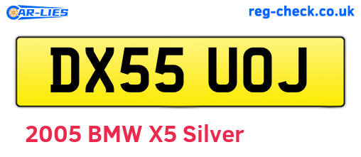 DX55UOJ are the vehicle registration plates.