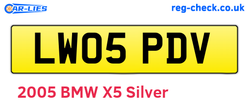 LW05PDV are the vehicle registration plates.