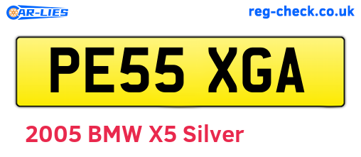 PE55XGA are the vehicle registration plates.
