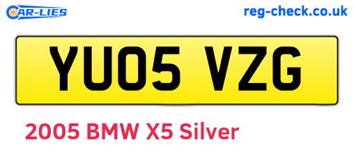 YU05VZG are the vehicle registration plates.