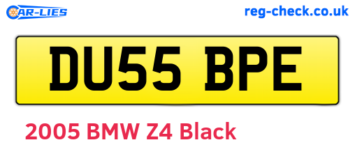 DU55BPE are the vehicle registration plates.