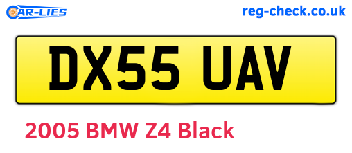 DX55UAV are the vehicle registration plates.