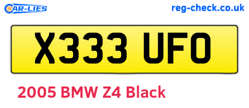 X333UFO are the vehicle registration plates.