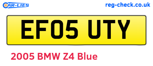 EF05UTY are the vehicle registration plates.
