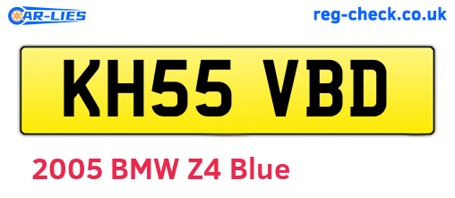 KH55VBD are the vehicle registration plates.