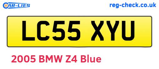 LC55XYU are the vehicle registration plates.