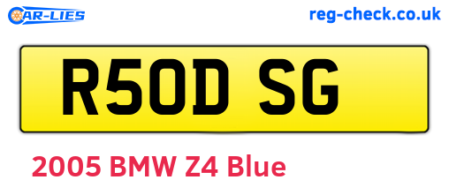 R50DSG are the vehicle registration plates.