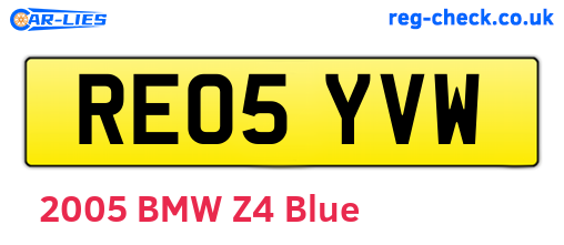 RE05YVW are the vehicle registration plates.