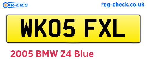 WK05FXL are the vehicle registration plates.