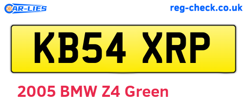 KB54XRP are the vehicle registration plates.